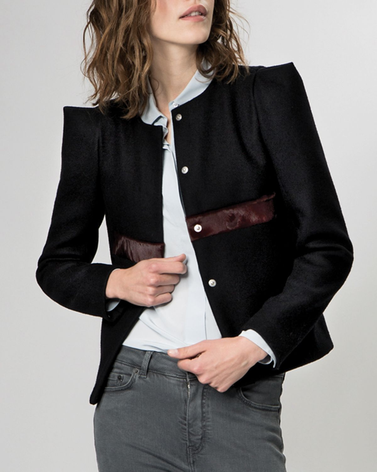 blazer with pointed shoulders