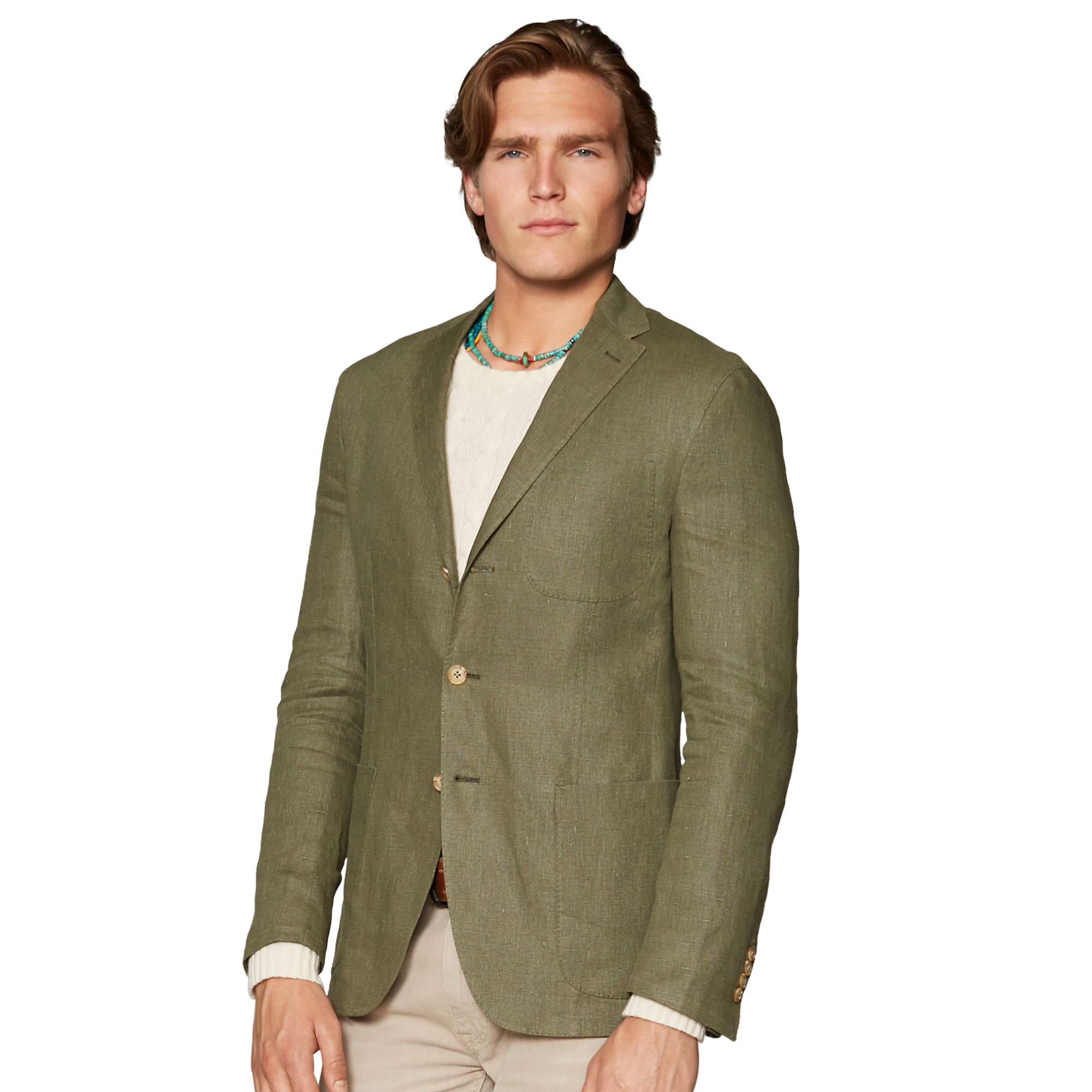 Ralph Lauren Linen Patch Pocket Sport Coat in Green for Men | Lyst