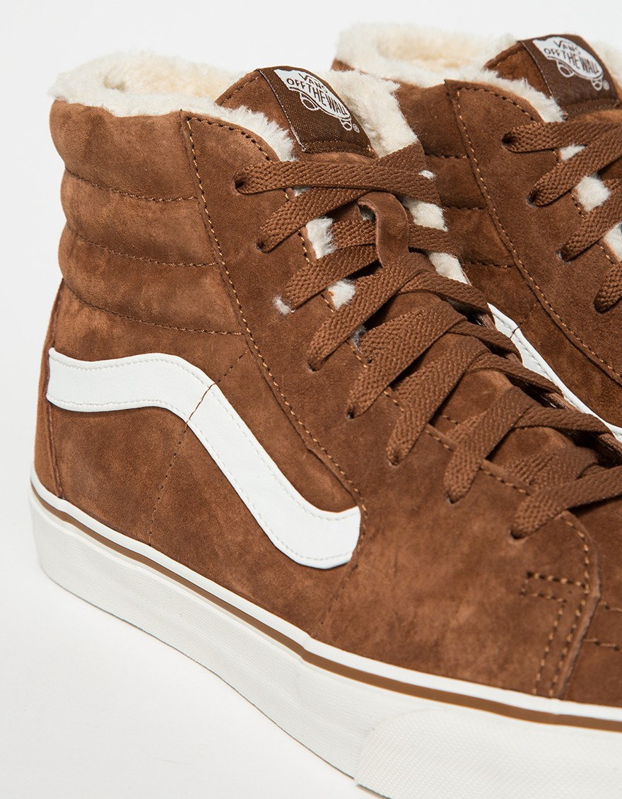 vans high top brown suede