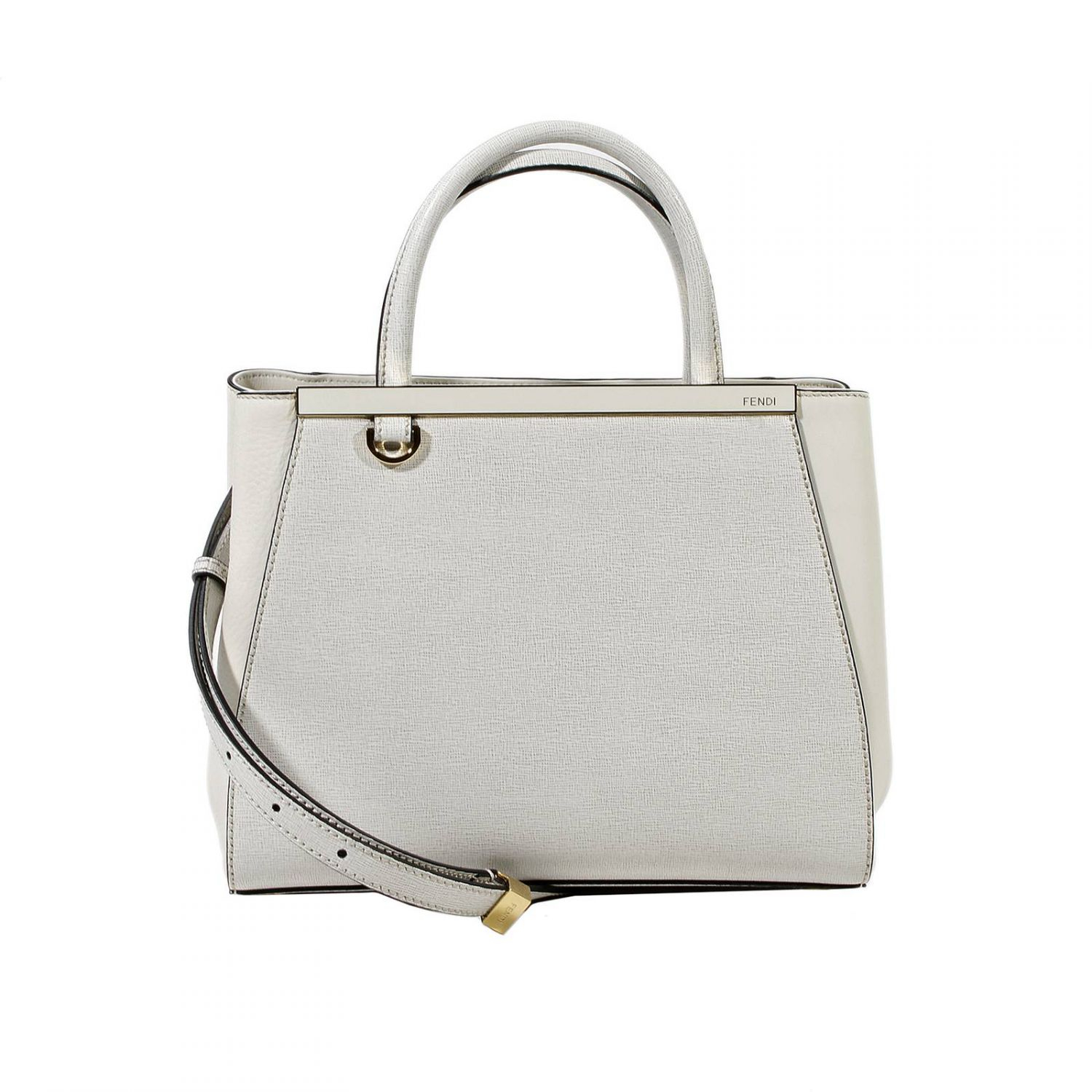 Fendi Handbag 2Jours Small Leather in White (White out of stock) | Lyst