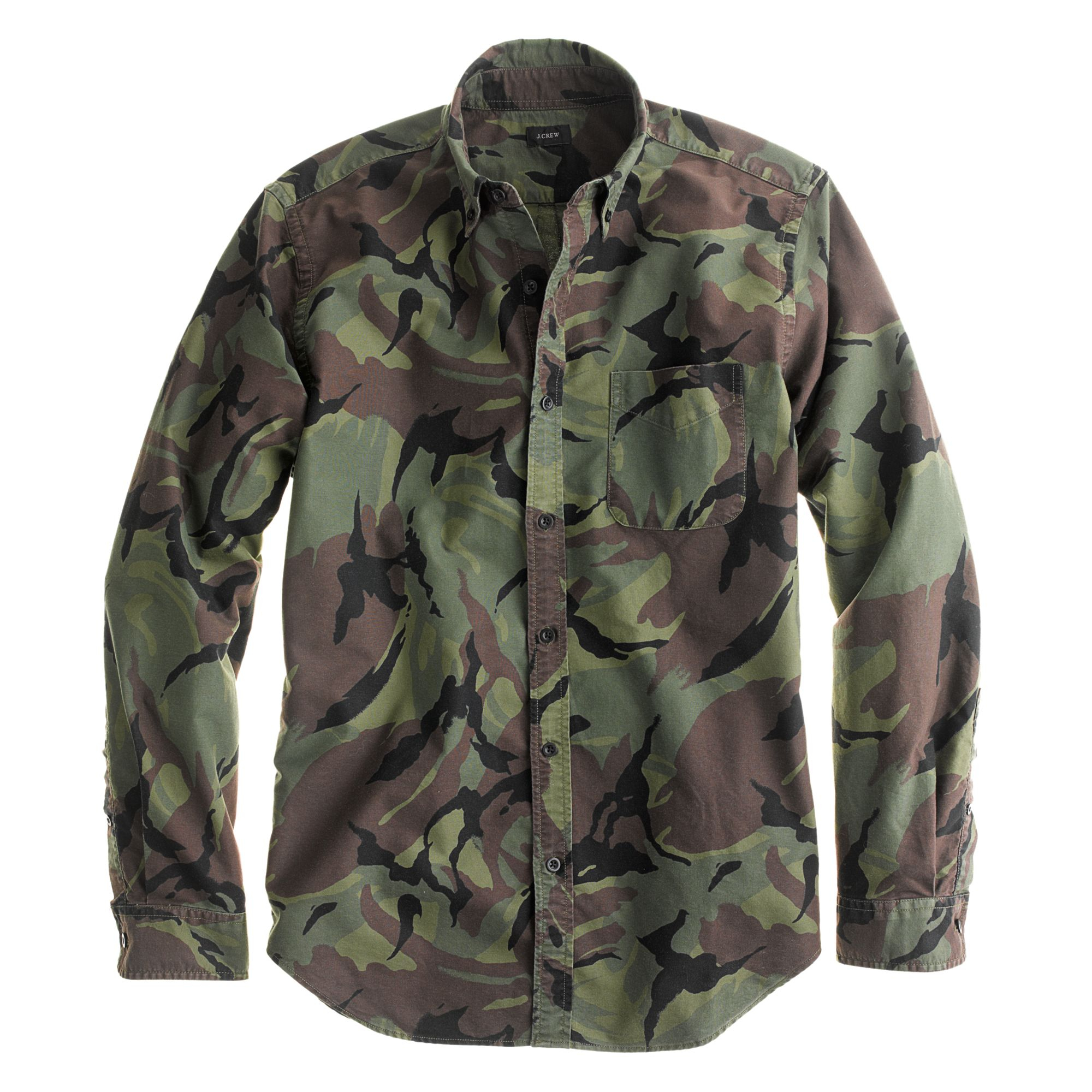 J.crew Canvas Camo Shirt in Green for Men Lyst