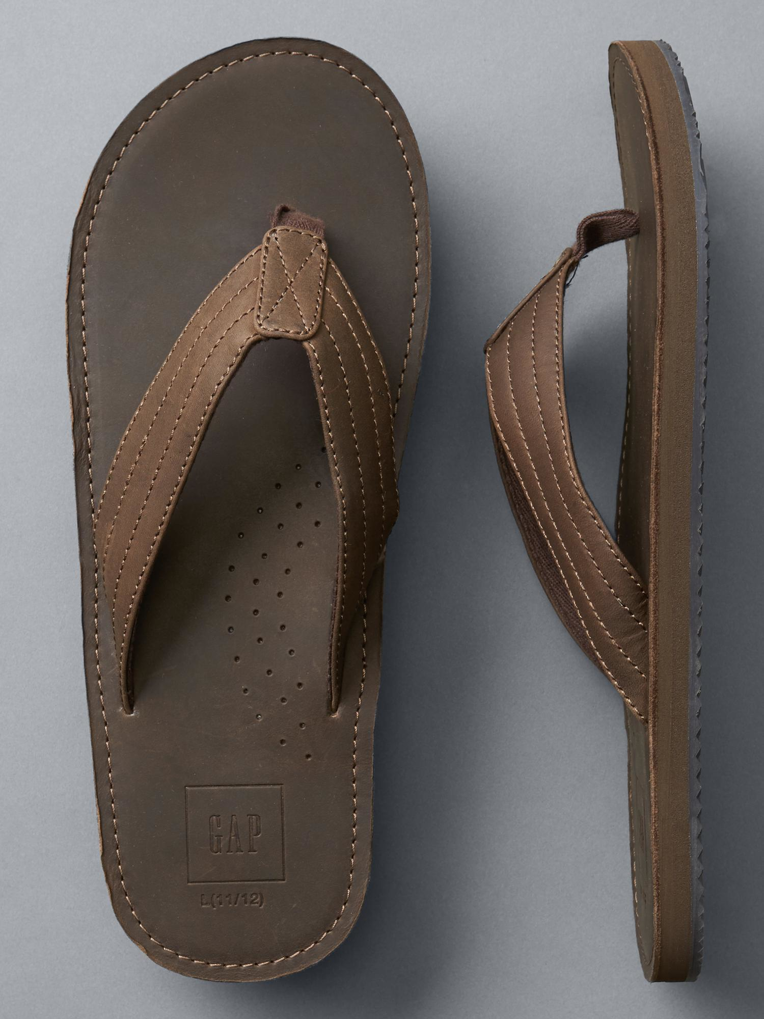 simple leather flip flops