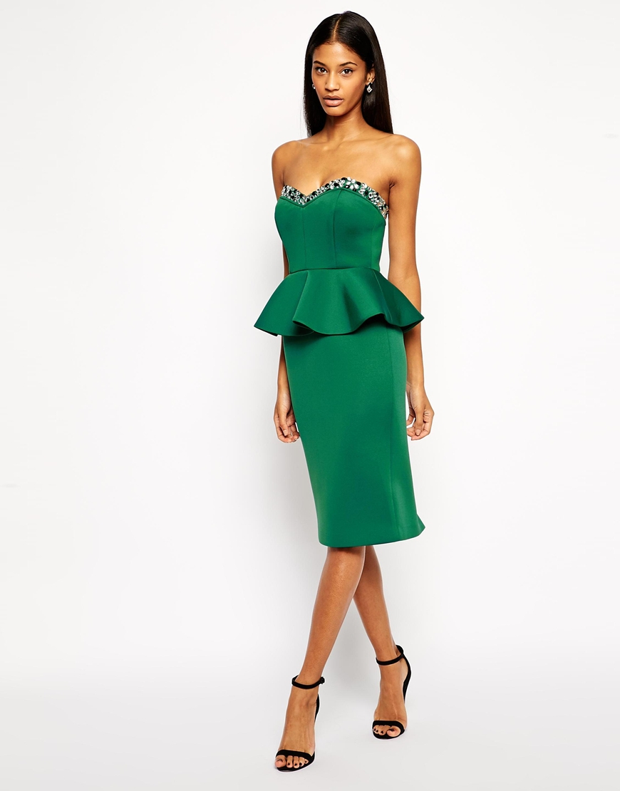 embellished peplum dress