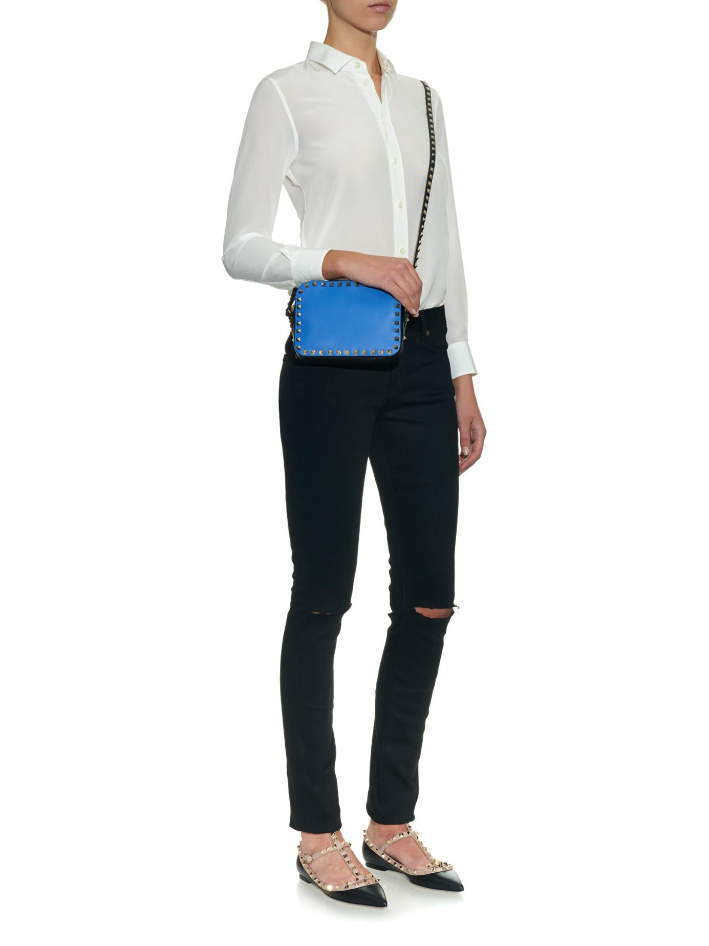 black rockstud flats