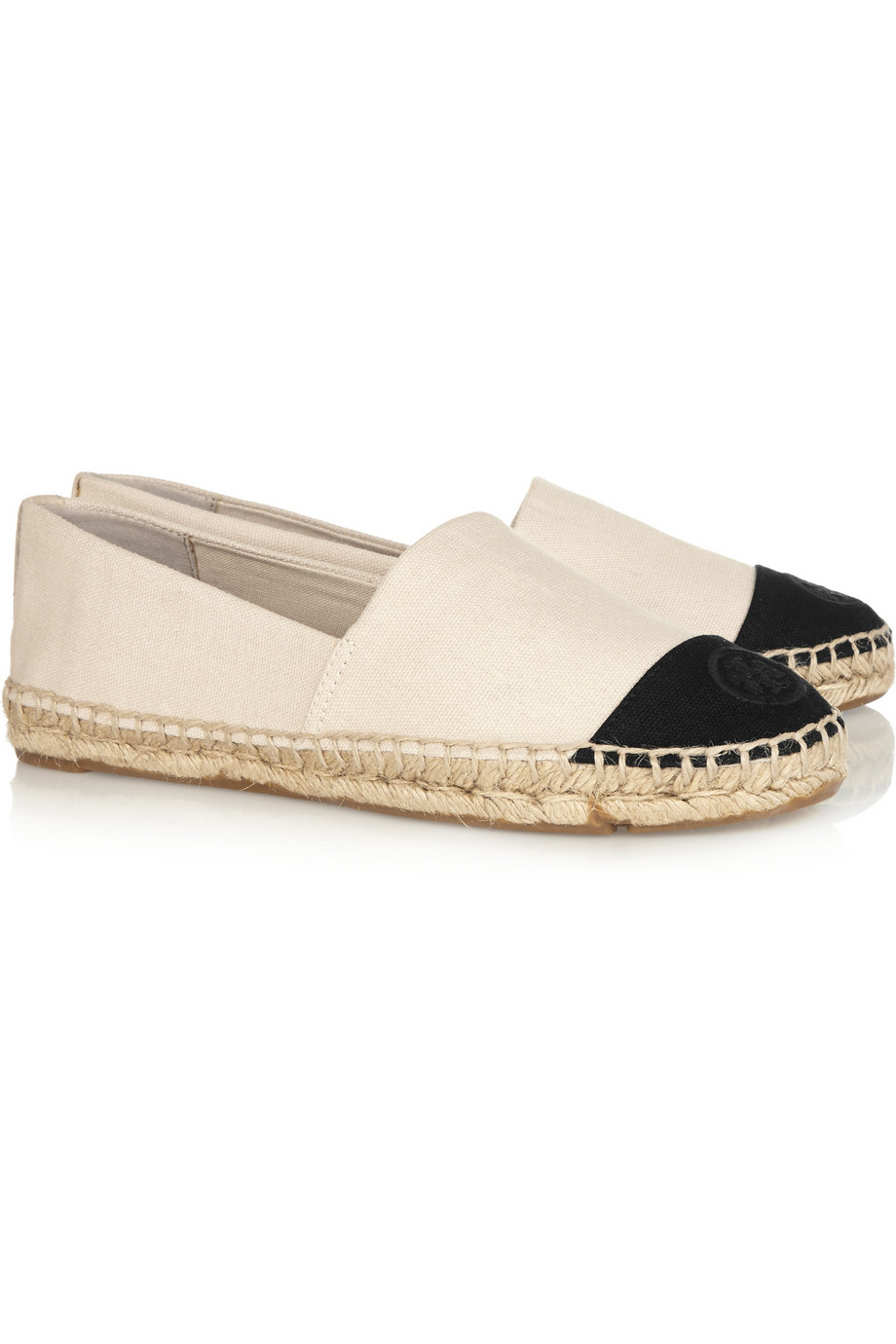Tory Burch Two Tone Canvas Espadrilles in White Lyst