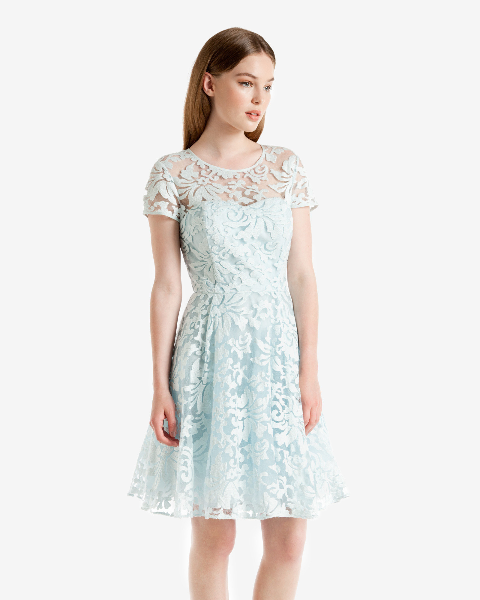 Ted Baker Floral Lace Dress in Light ...