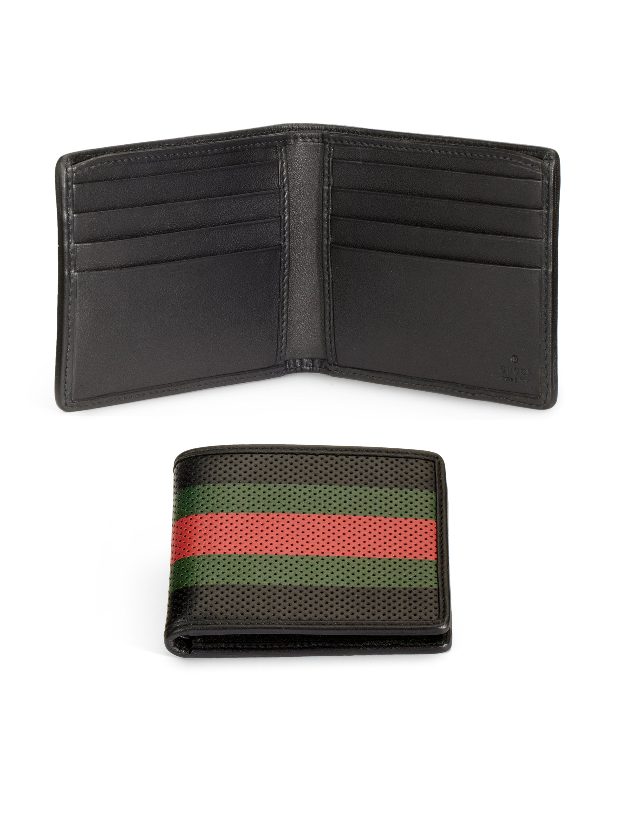 Gucci Perforated Wallet in Black for Men - Lyst