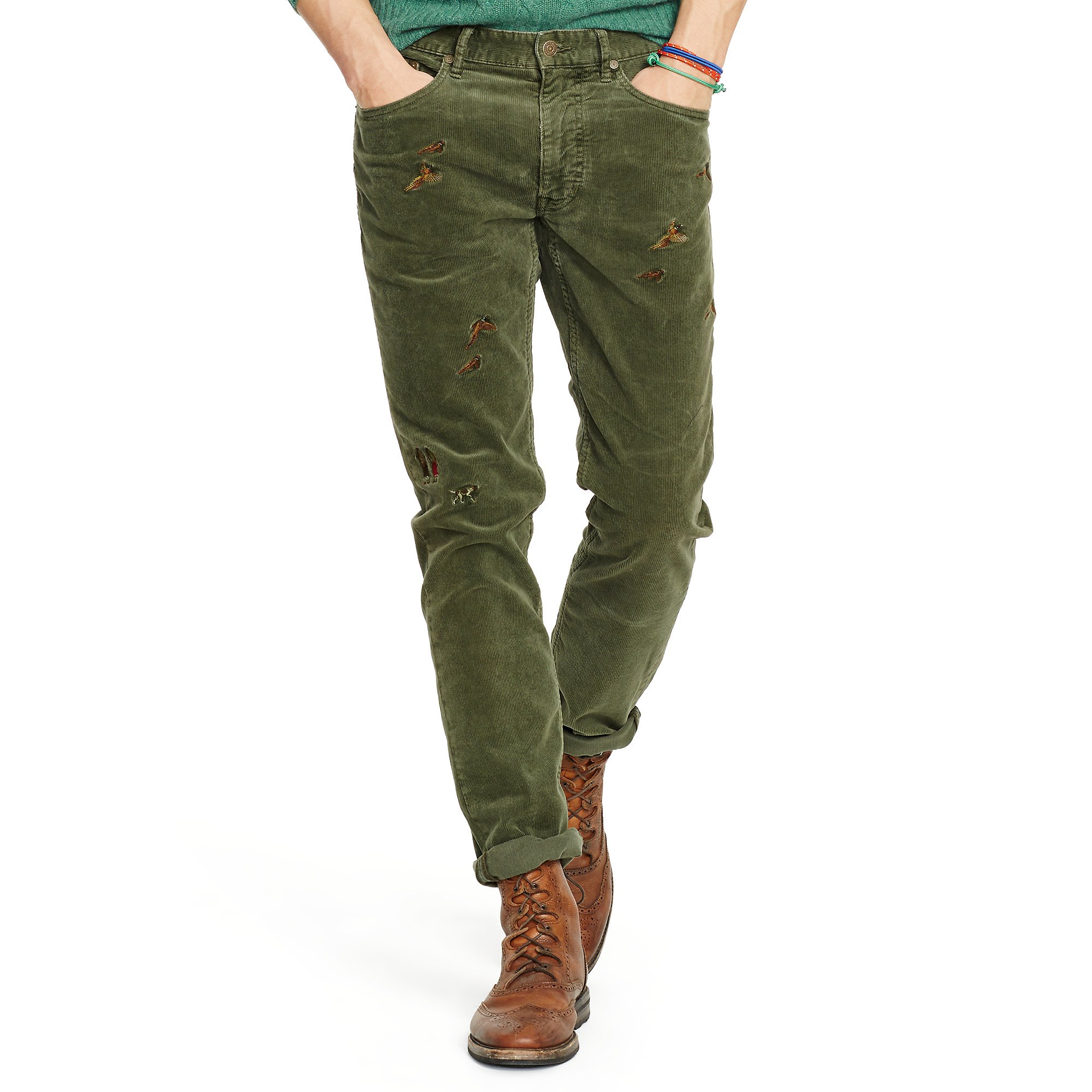 Polo Ralph Lauren Sullivan Slim Corduroy Pant in Green for Men | Lyst