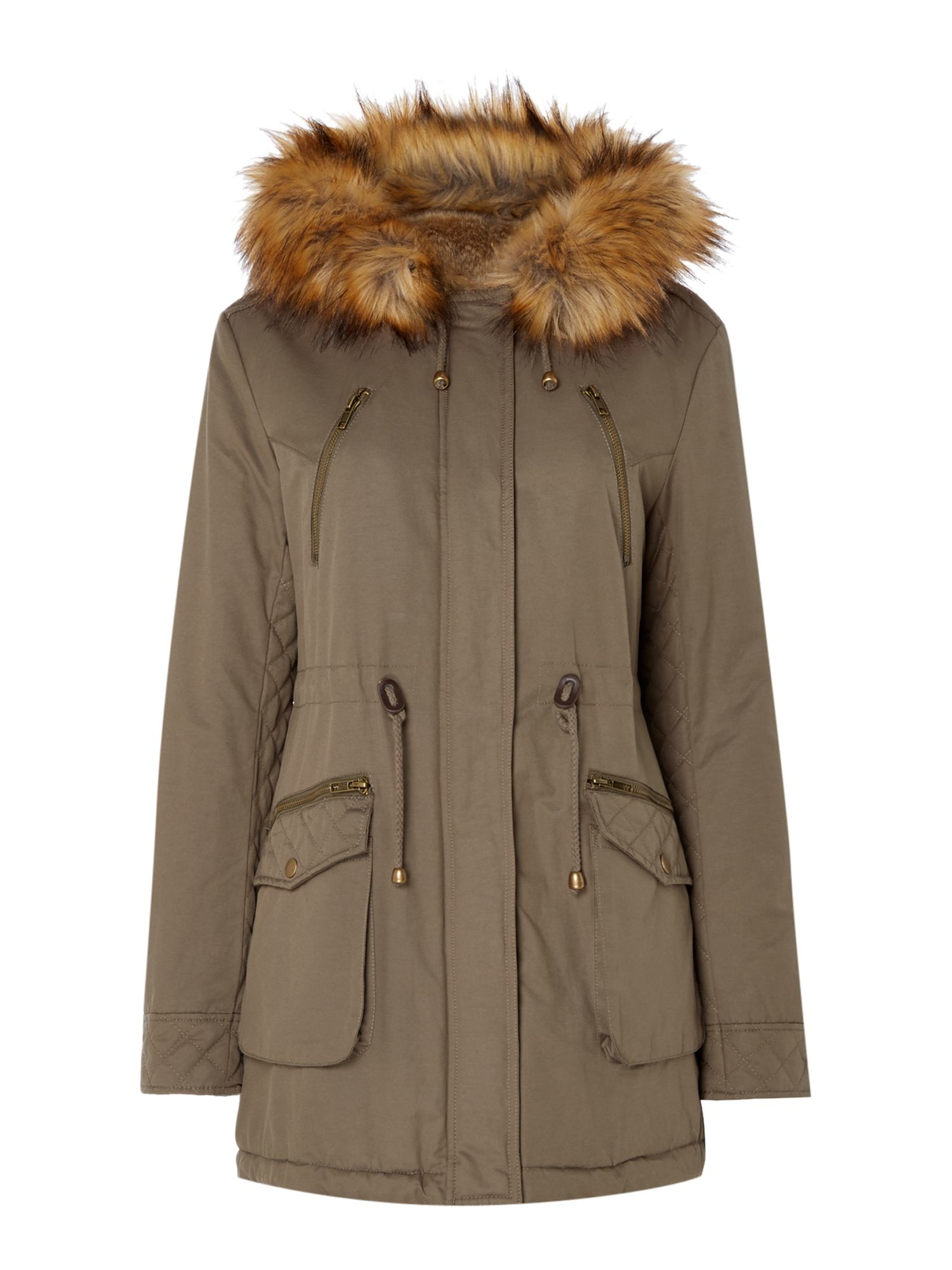 Linea weekend Anaverna Faux Fur Lined Parka in Natural Lyst