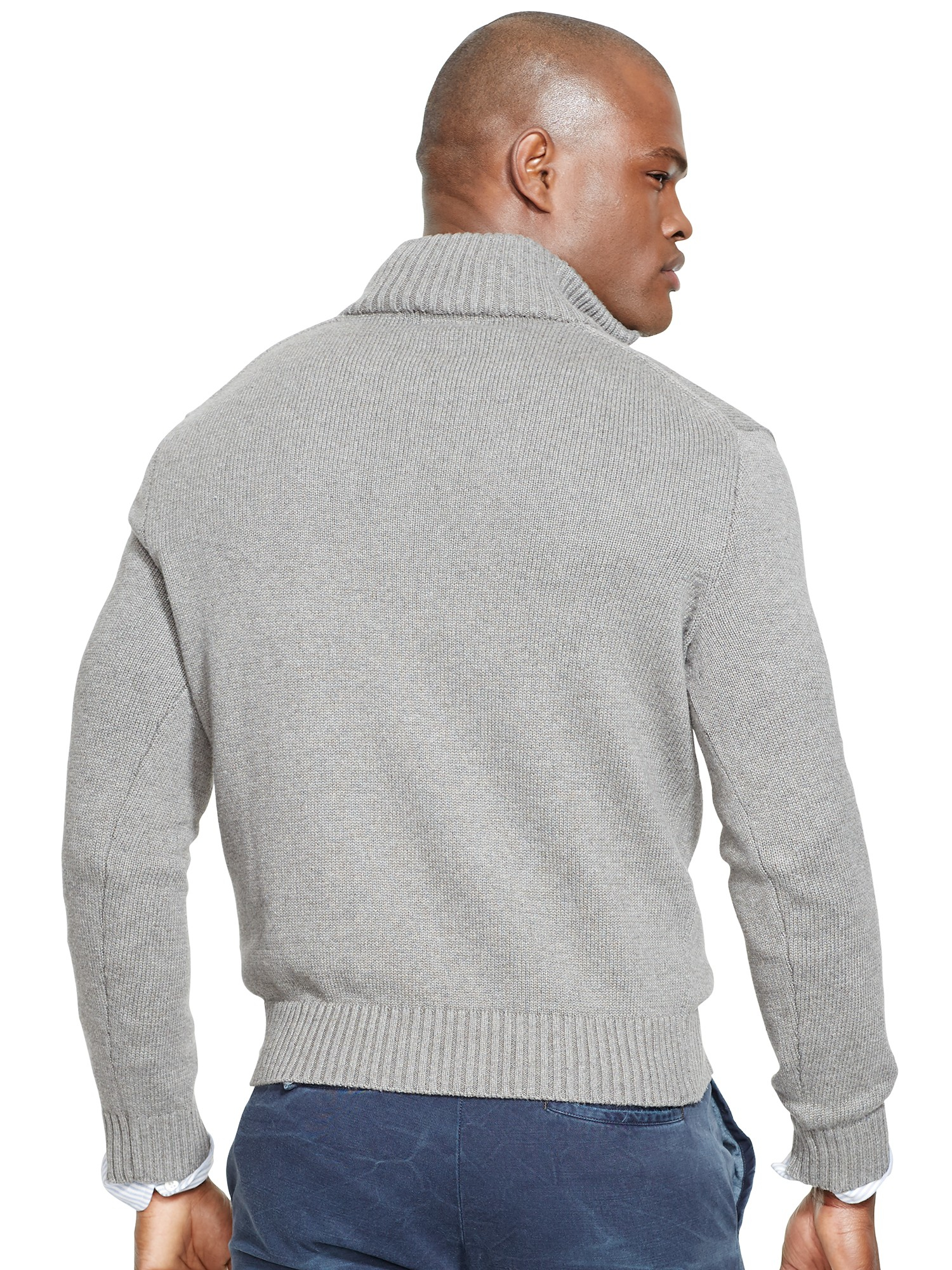Polo Ralph Lauren Half Zip Cotton Jumper in Grey for Men Lyst