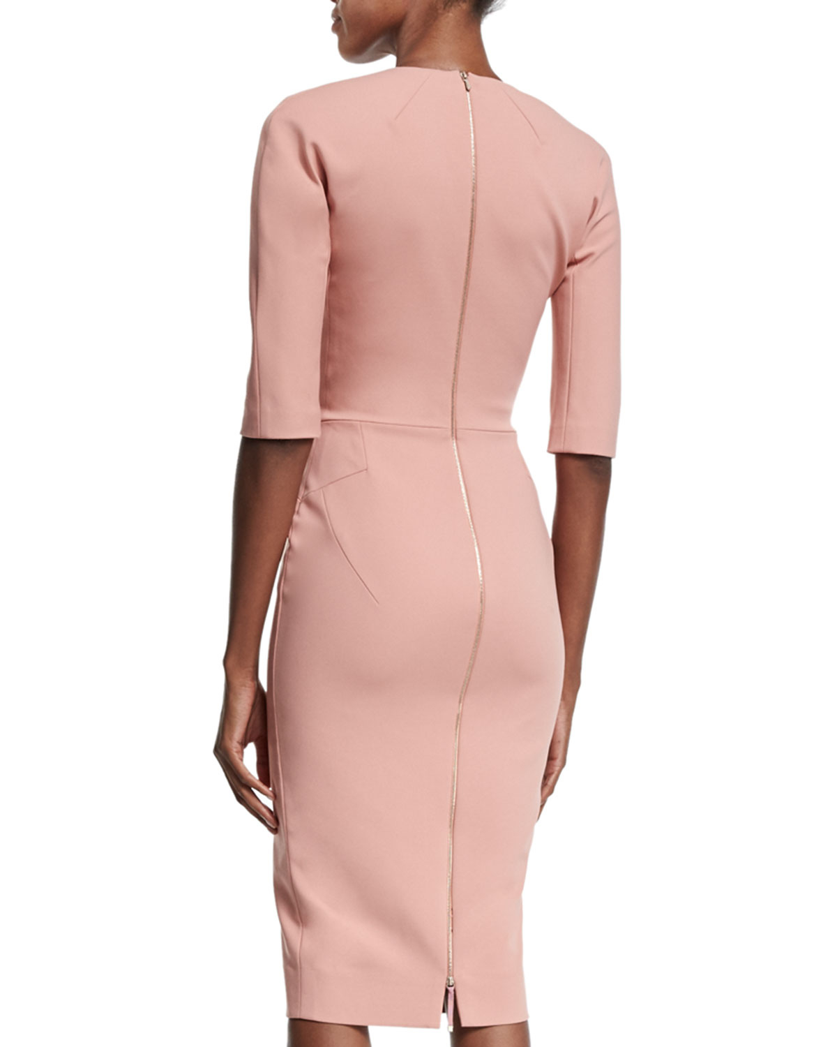 pink sheath dress with sleeves