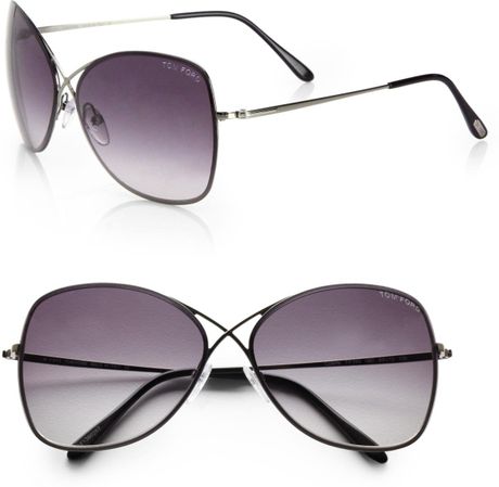 Tom ford black oversized aviator sunglasses #6