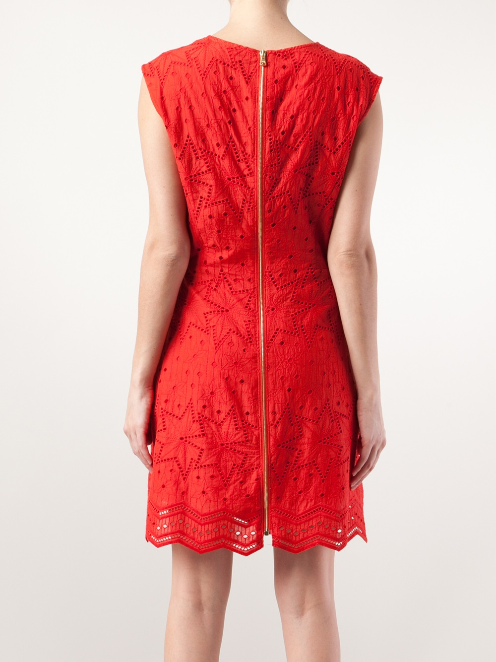Lyst - Veronica Beard Sleeveless Star Lace Dress in Red