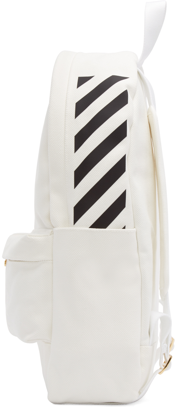 white canvas backpack