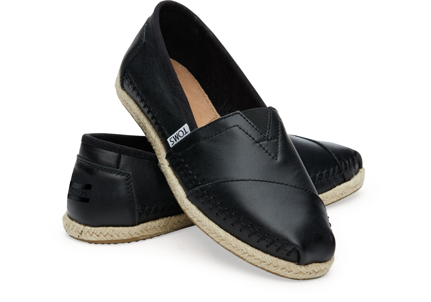 TOMS Black Full Grain Leather Women's Classics - Lyst