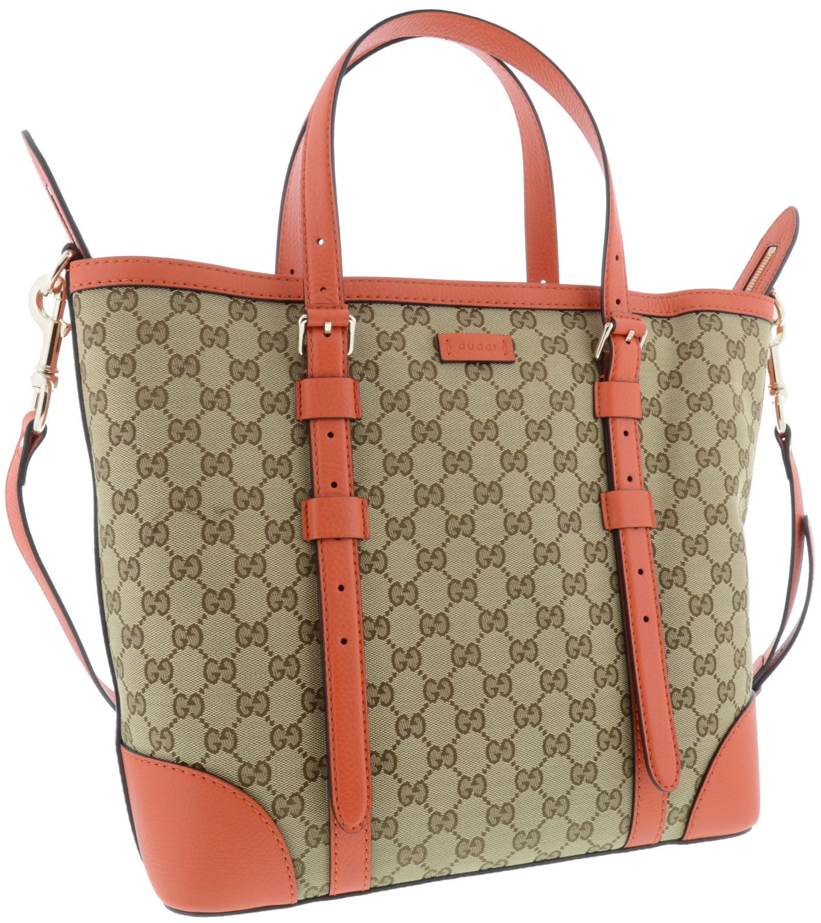 gucci borsa shopping gg classic chisura zip tas in beige beige orange lyst gucci borsa shopping gg classic chisura zip tas in beige beige orange lyst