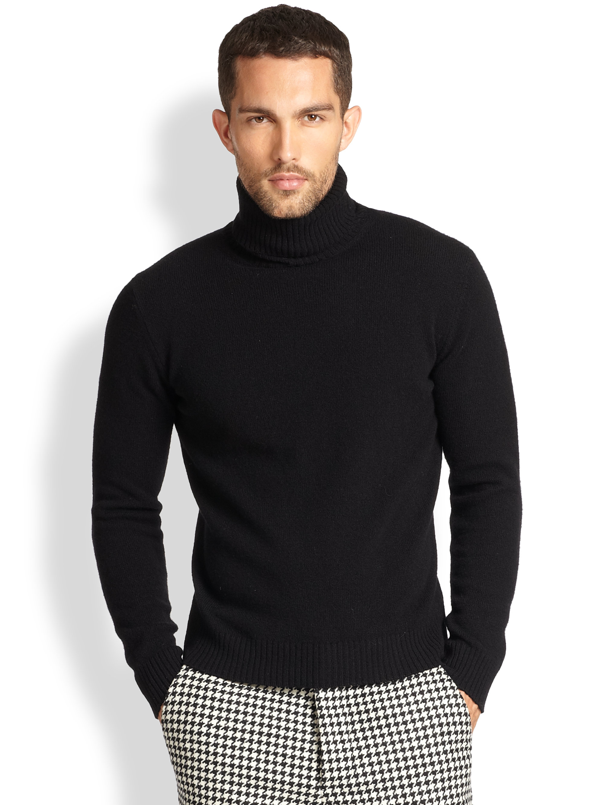 AMI Wool Turtleneck Sweater  in Black for Men  Lyst