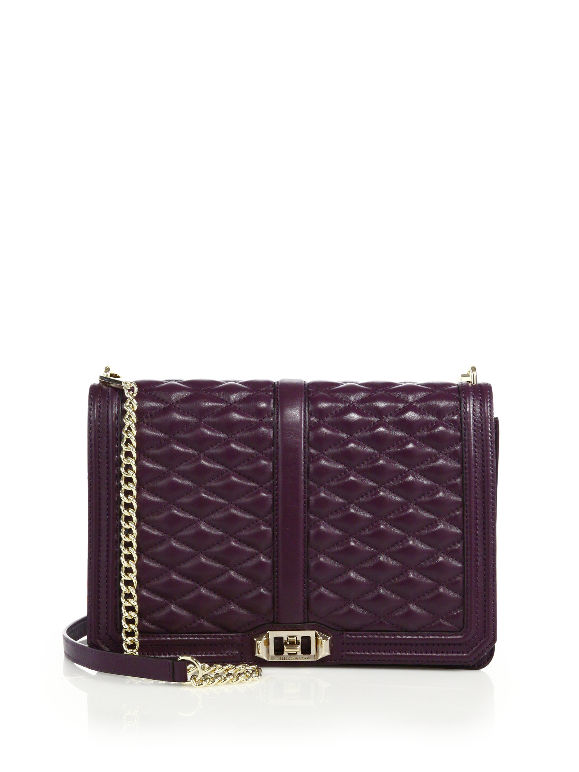 Lyst Rebecca Minkoff Quilted Love Jumbo Leather Crossbody Bag in Purple