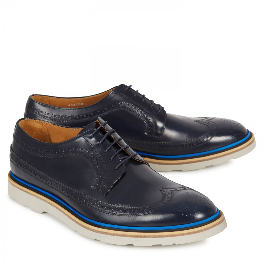 Paul Smith Perforated Leather Brogues in Blue for Men (navy) | Lyst