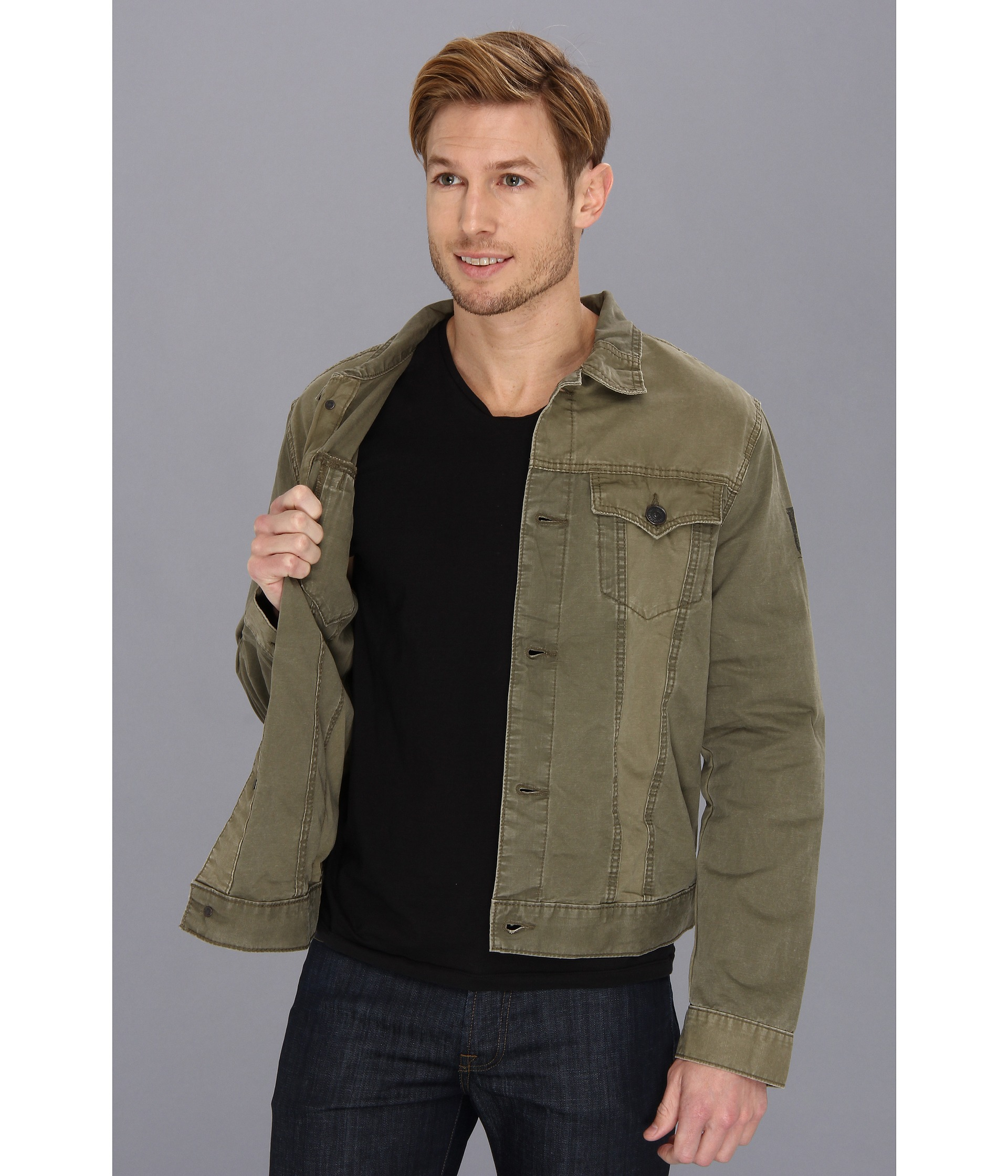olive green true religion jacket