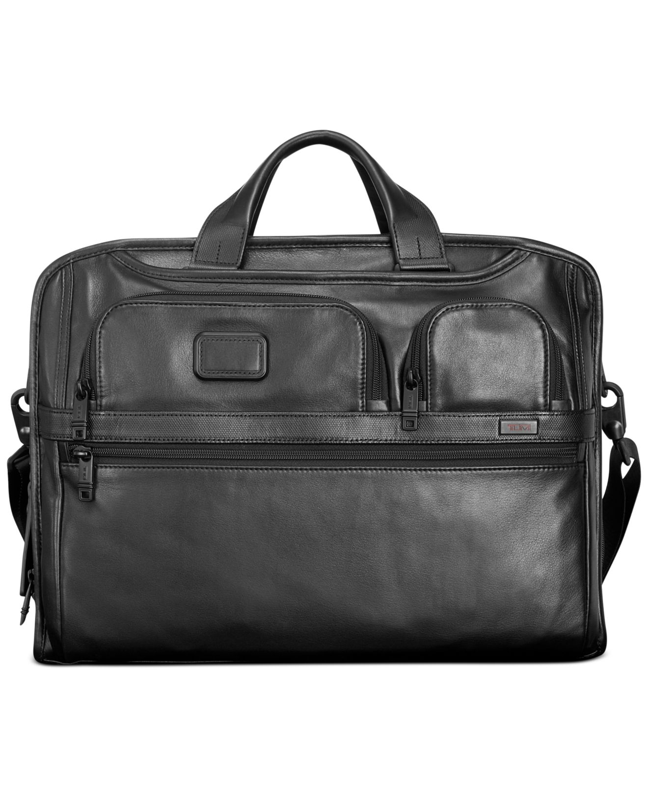 Lyst - Tumi Alpha 2 Leather Compact Laptop Briefcase in Black for Men