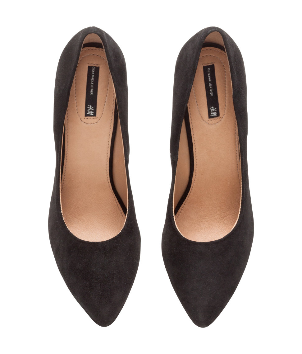 H&amp;M Suede Wedge Court Shoes in Black Lyst