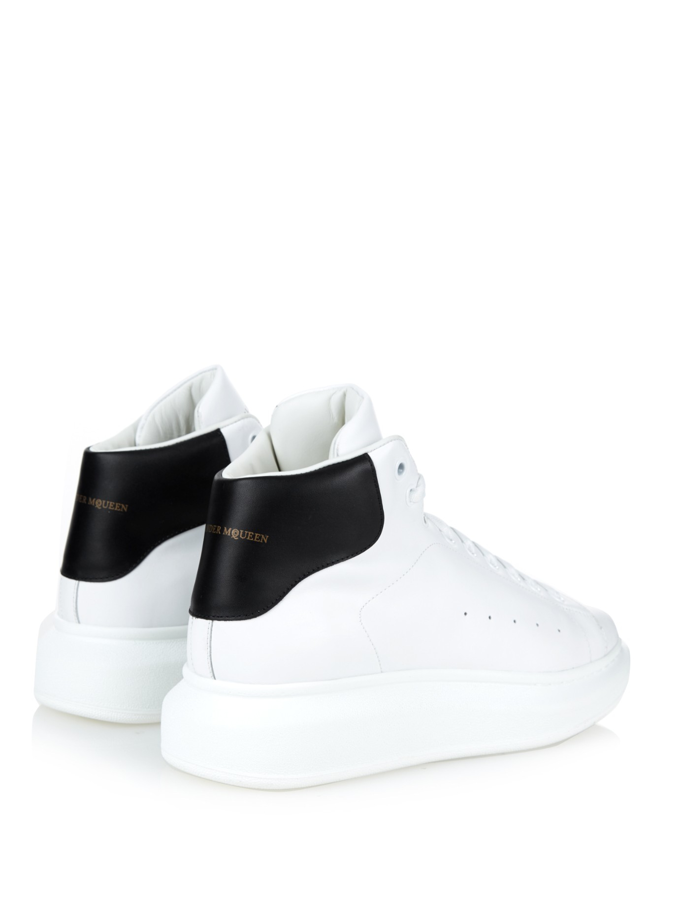 $450 NIB ALEXANDER MCQUEEN Men's White Leather High Top Shoes Sneakers 9-US 42