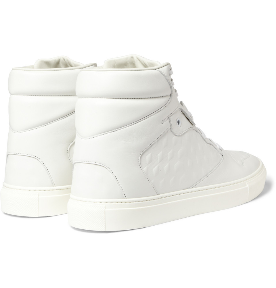 Balenciaga Embossed Leather High Top Sneakers in White for Men Lyst UK