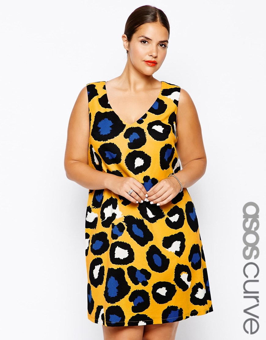 asos yellow leopard print dress