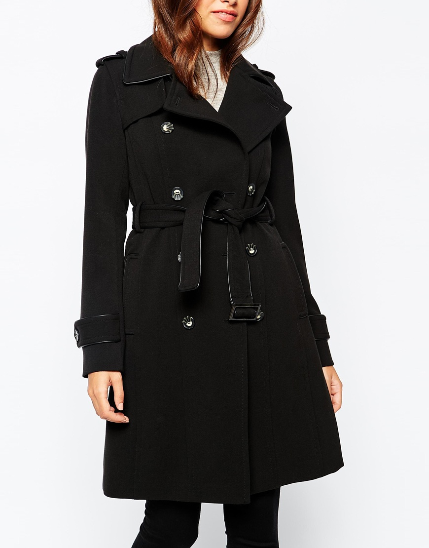 warehouse long double breasted coat