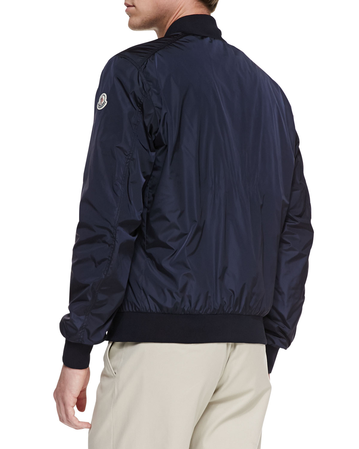 moncler blue bomber jacket