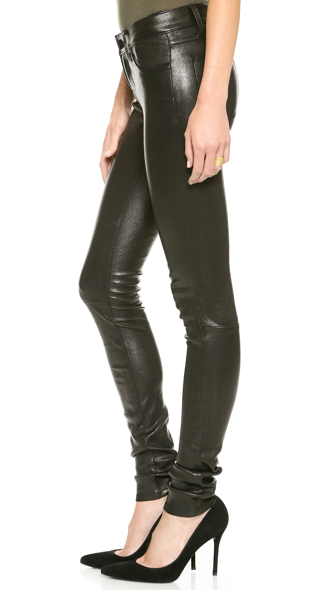J Brand L624 Stacked Leather Skinny Pants - Noir in Black - Lyst