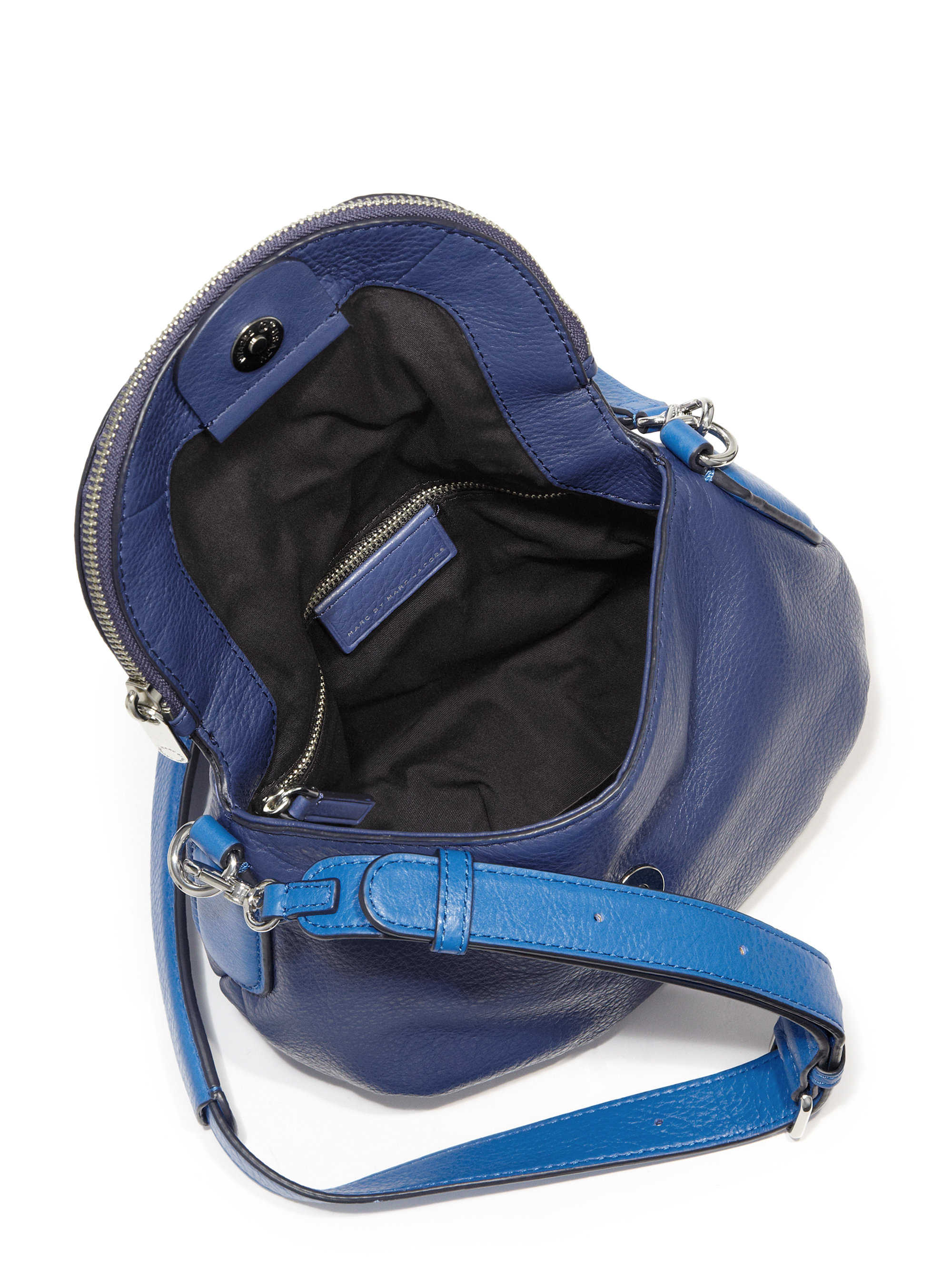 Marc By Marc Jacobs New Q Natasha Mini Two-Tone Leather Crossbody Bag in Deep Blue (Blue) - Lyst