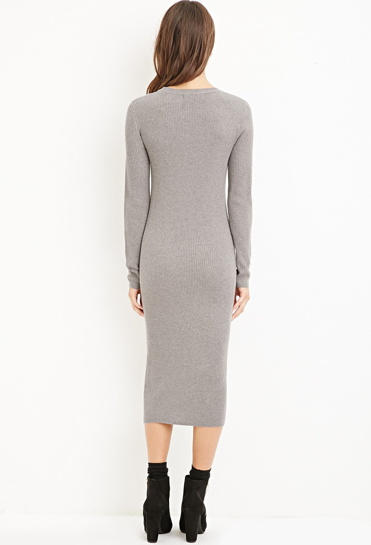 Forever 21 Ribbed Knit Midi Dress in 