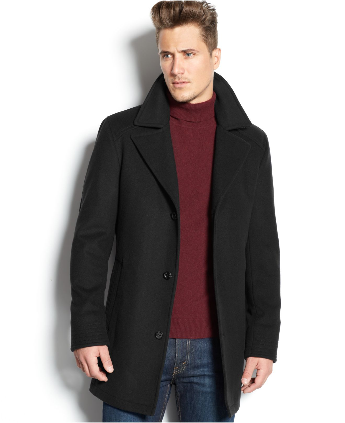 Michael kors Michael CashmereBlend SlimFit Overcoat in Black for Men Lyst