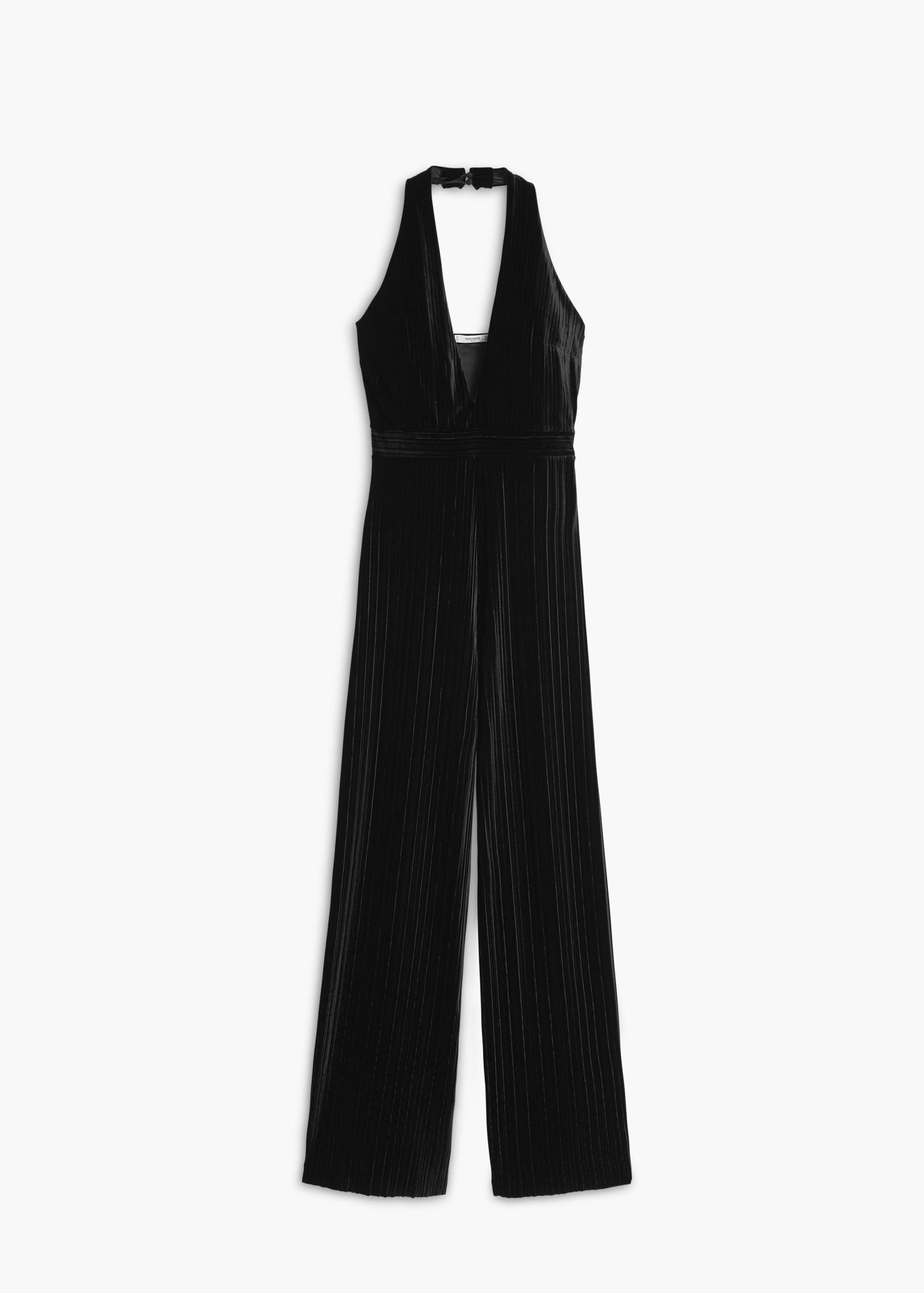 mango black velvet jumpsuit