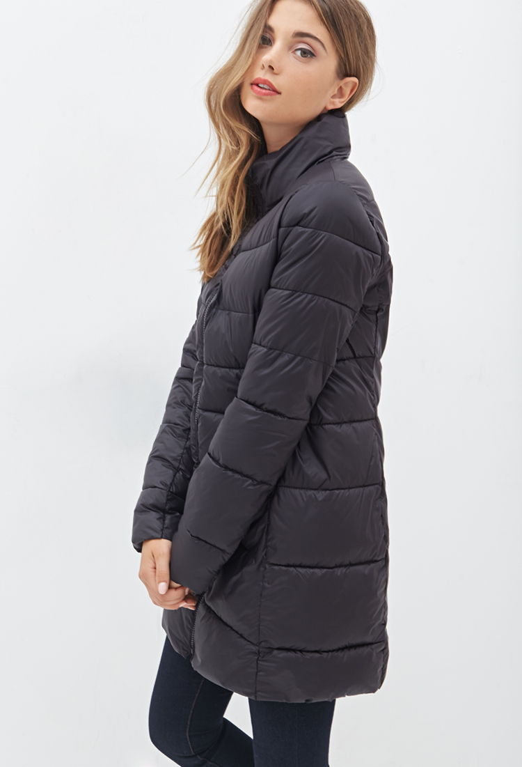 Lyst - Forever 21 Zippered Puffer Jacket You've Been Added To The ...