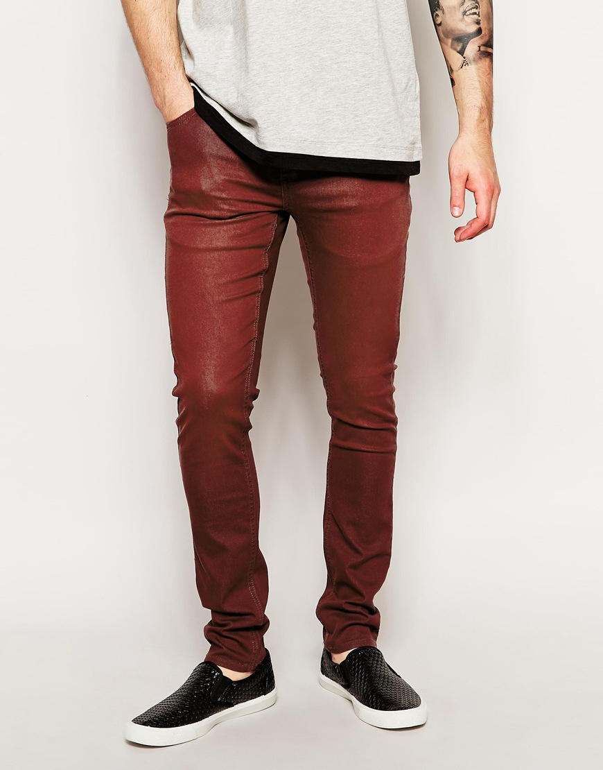 tight red jeans