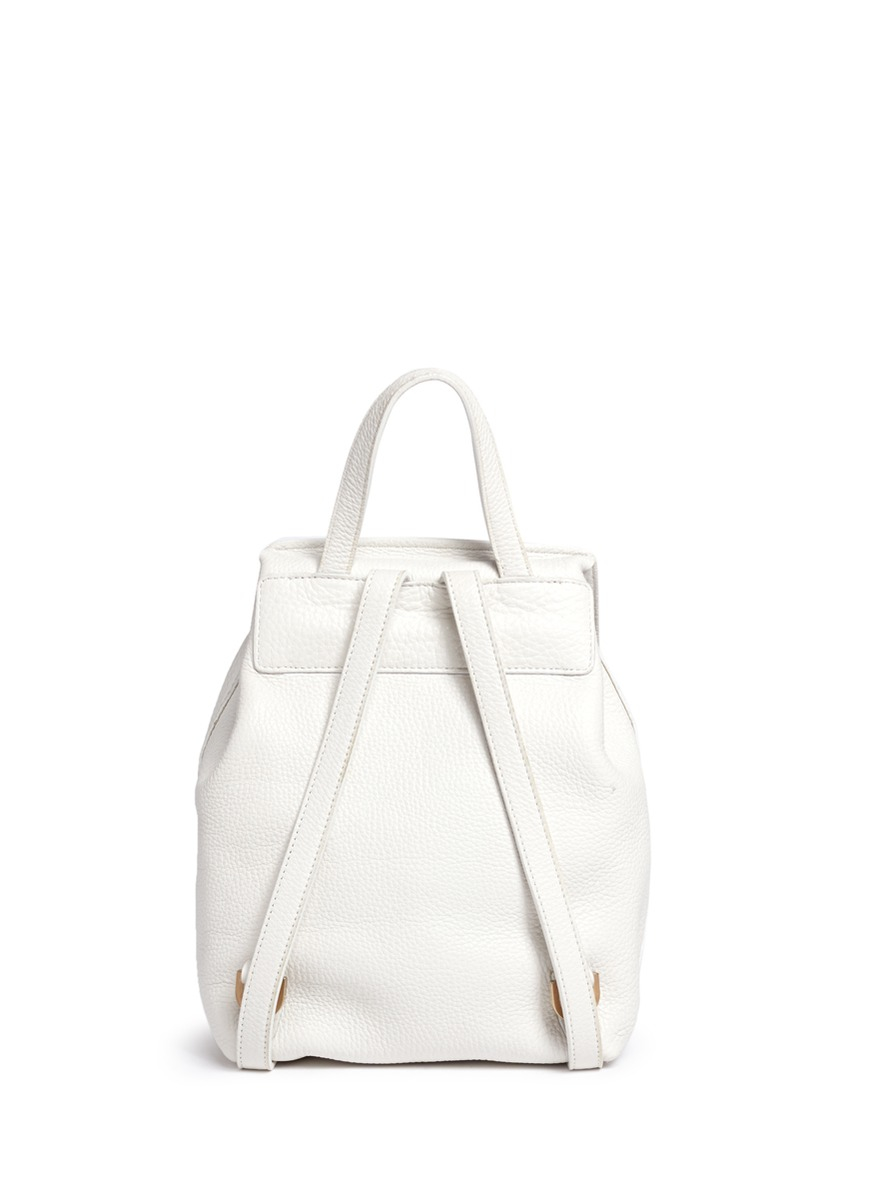Mansur Gavriel Mini Tumbled Leather Backpack in White - Lyst
