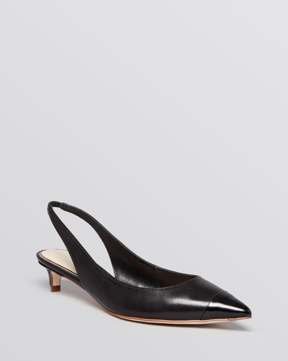 Lyst - Elie tahari Pointed Toe Slingback Pumps Sasha Kitten Heel in Black