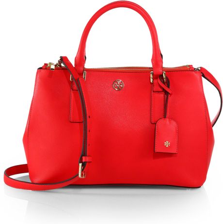 Tory Burch Robinson Small Double Zip Tote in Red (NEW CARNIVAL) | Lyst
