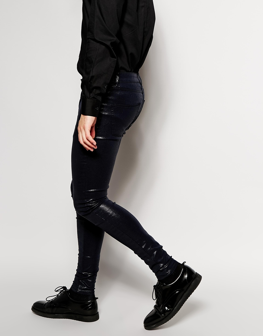 Catena Antagelser, antagelser. Gætte belønning ASOS Extreme Super Skinny Jeans With Shiny Coating in Blue for Men | Lyst