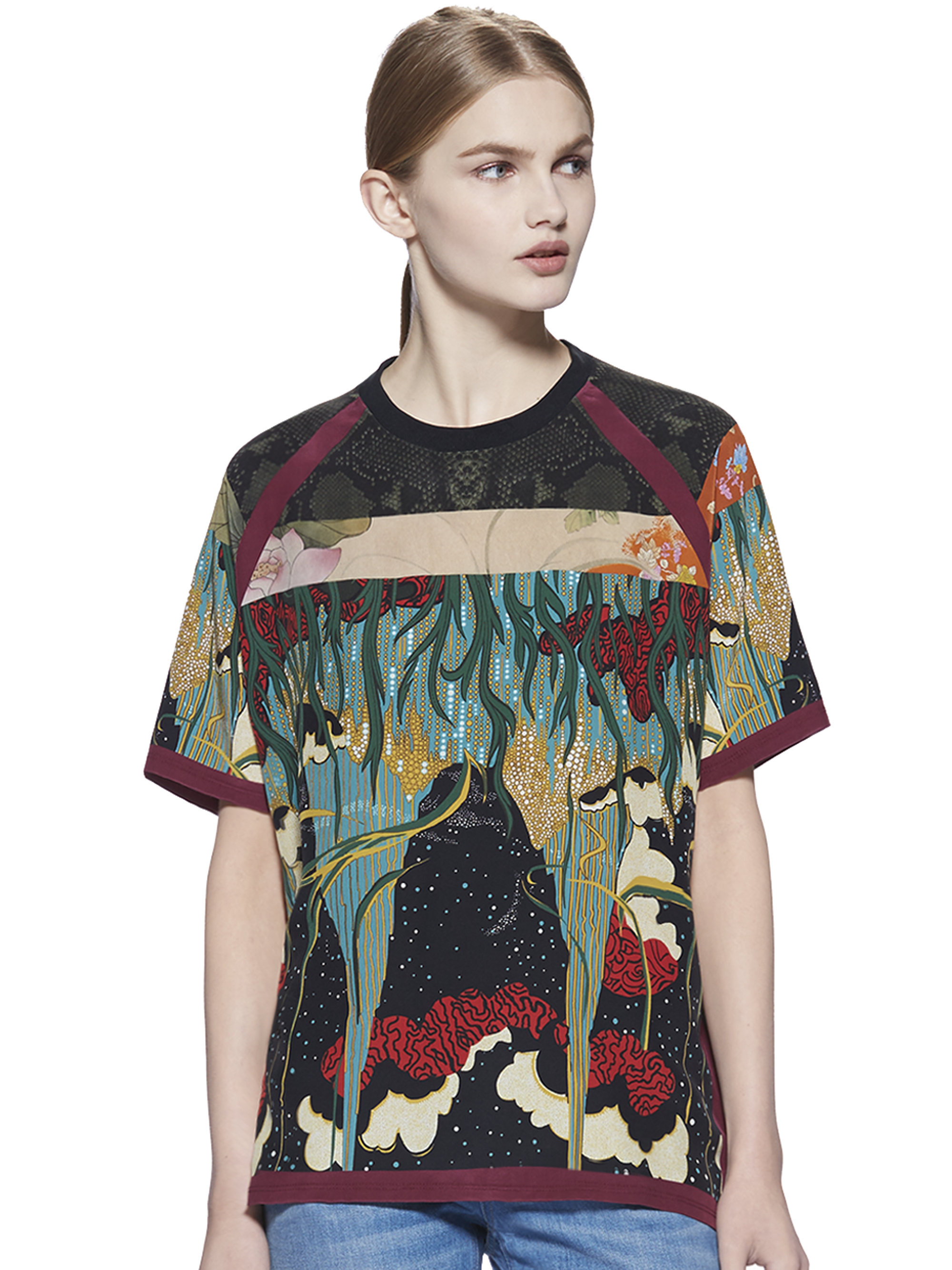 Lyst Gucci Printed Silk T Shirt
