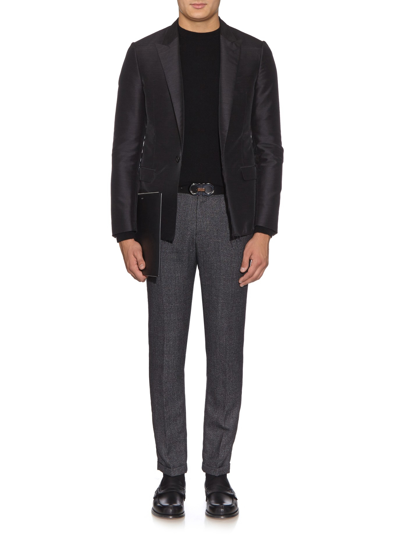 men's double gancini reversible leather belt