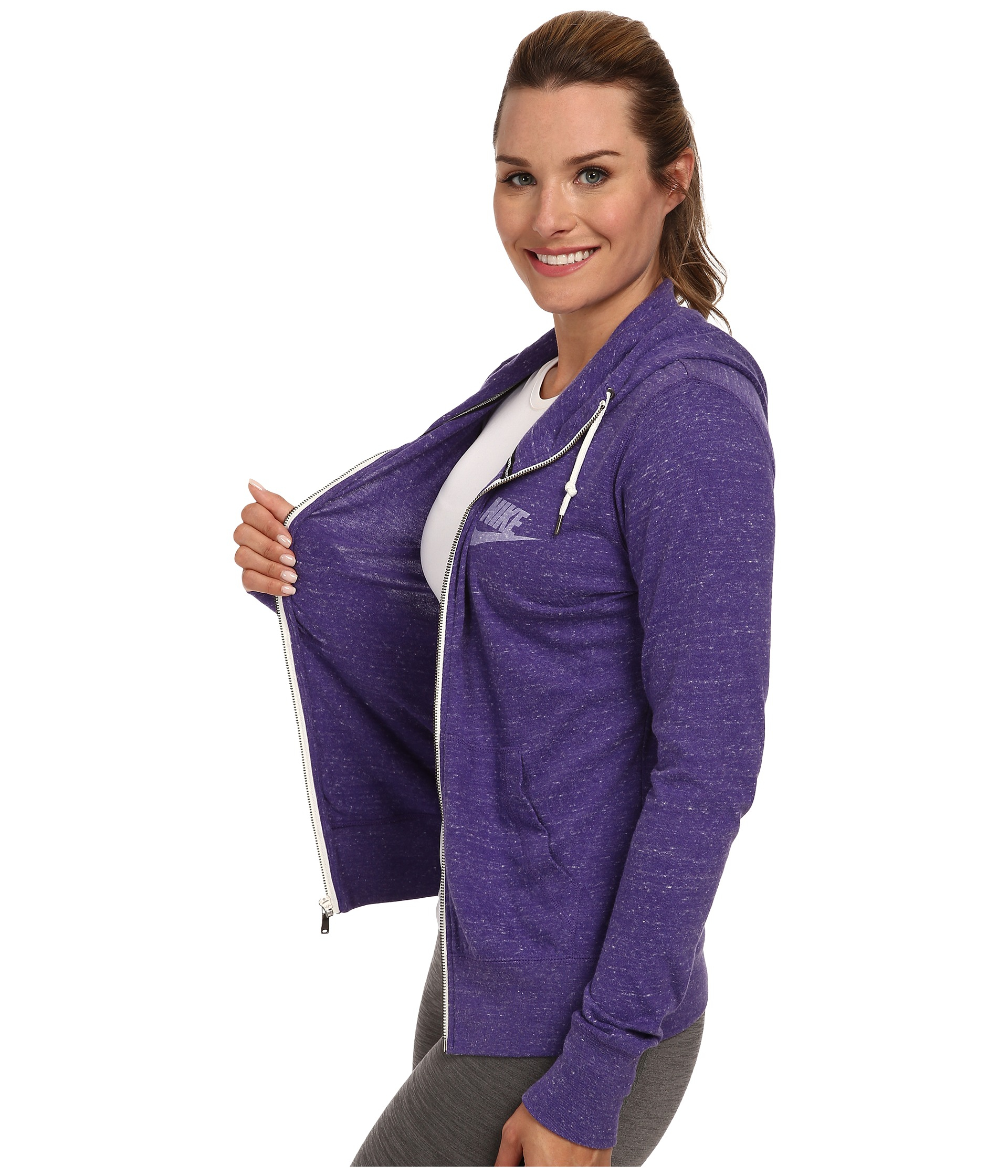 Nike Gym Vintage Full-Zip Hoodie in Purple | Lyst