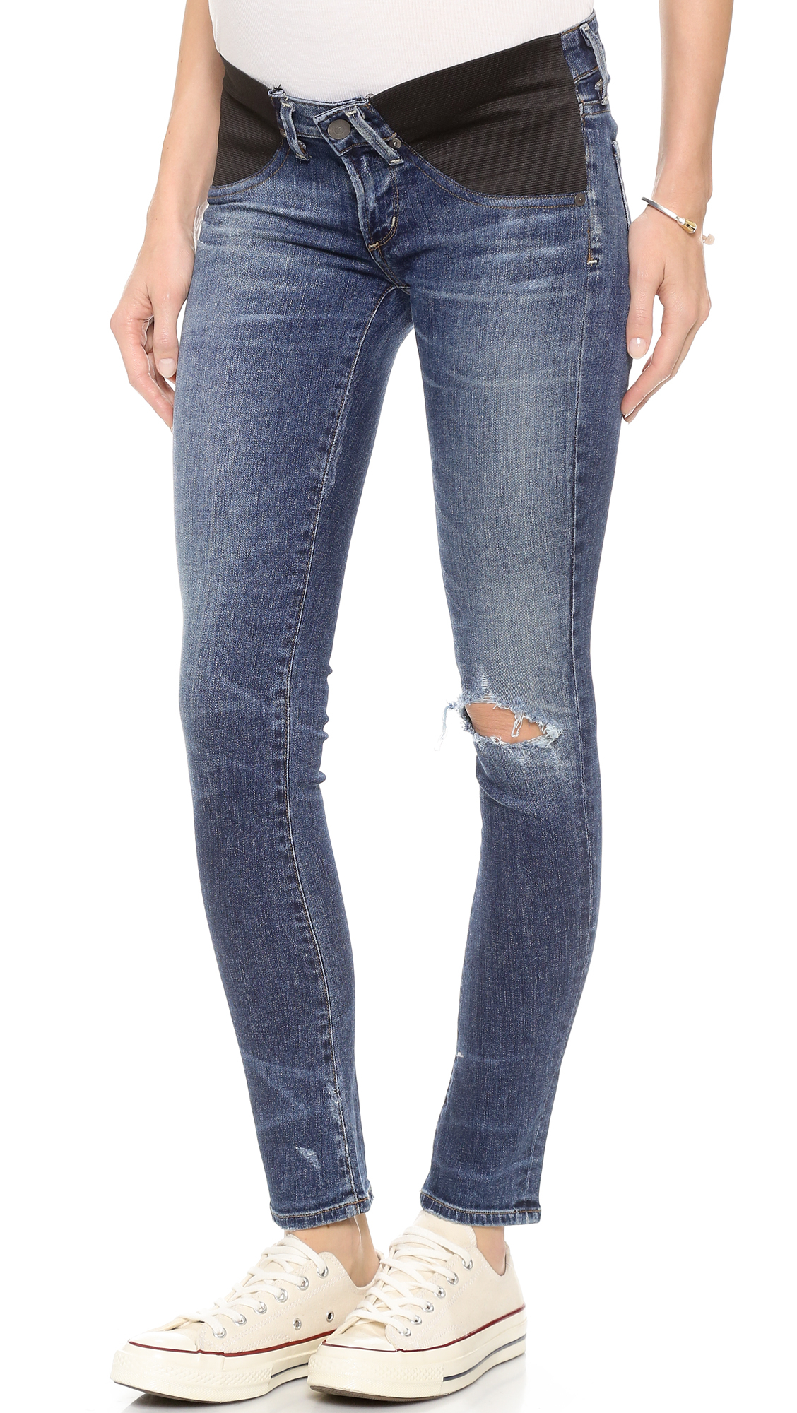 Citizens Of Humanity Racer Ultra Maternity Skinny Jeans - Distressed ...
