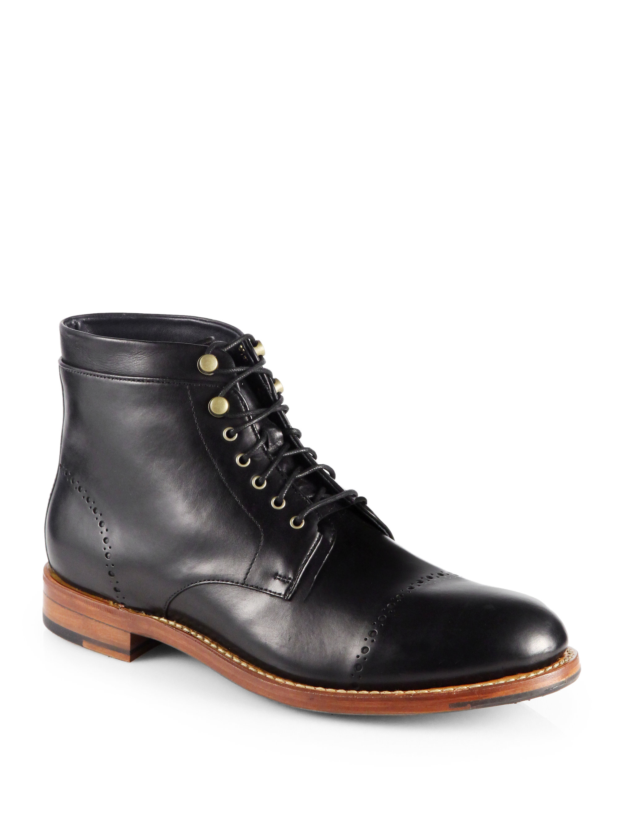 Cole Haan Martin Laceup Boots in Black 