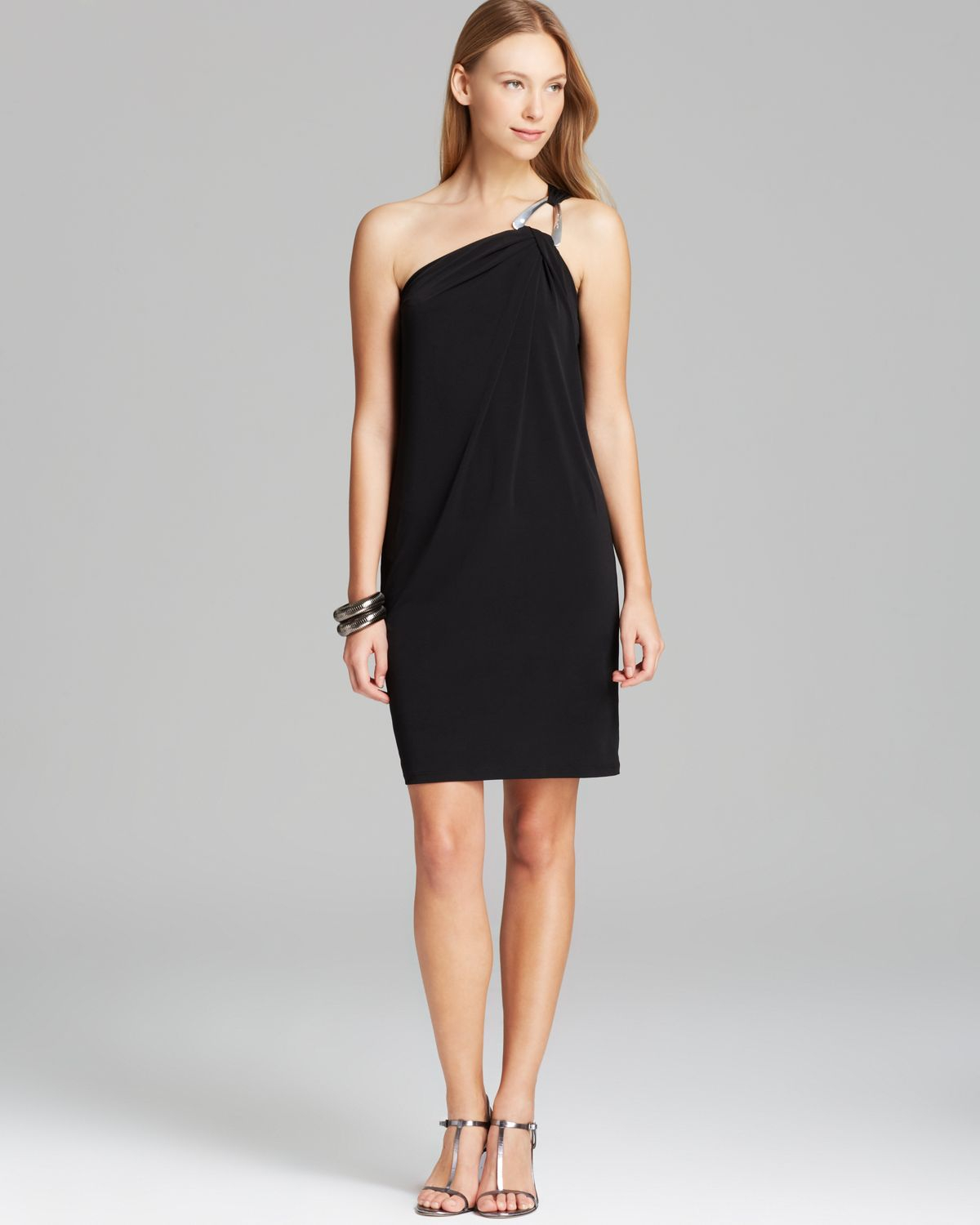 black 1 shoulder dress