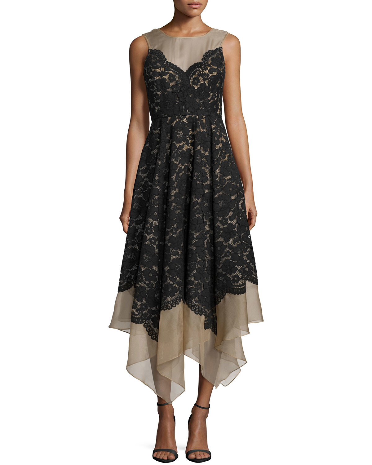 Lyst Tracy Reese Sleeveless Lace Midi Dress In Black Gallery