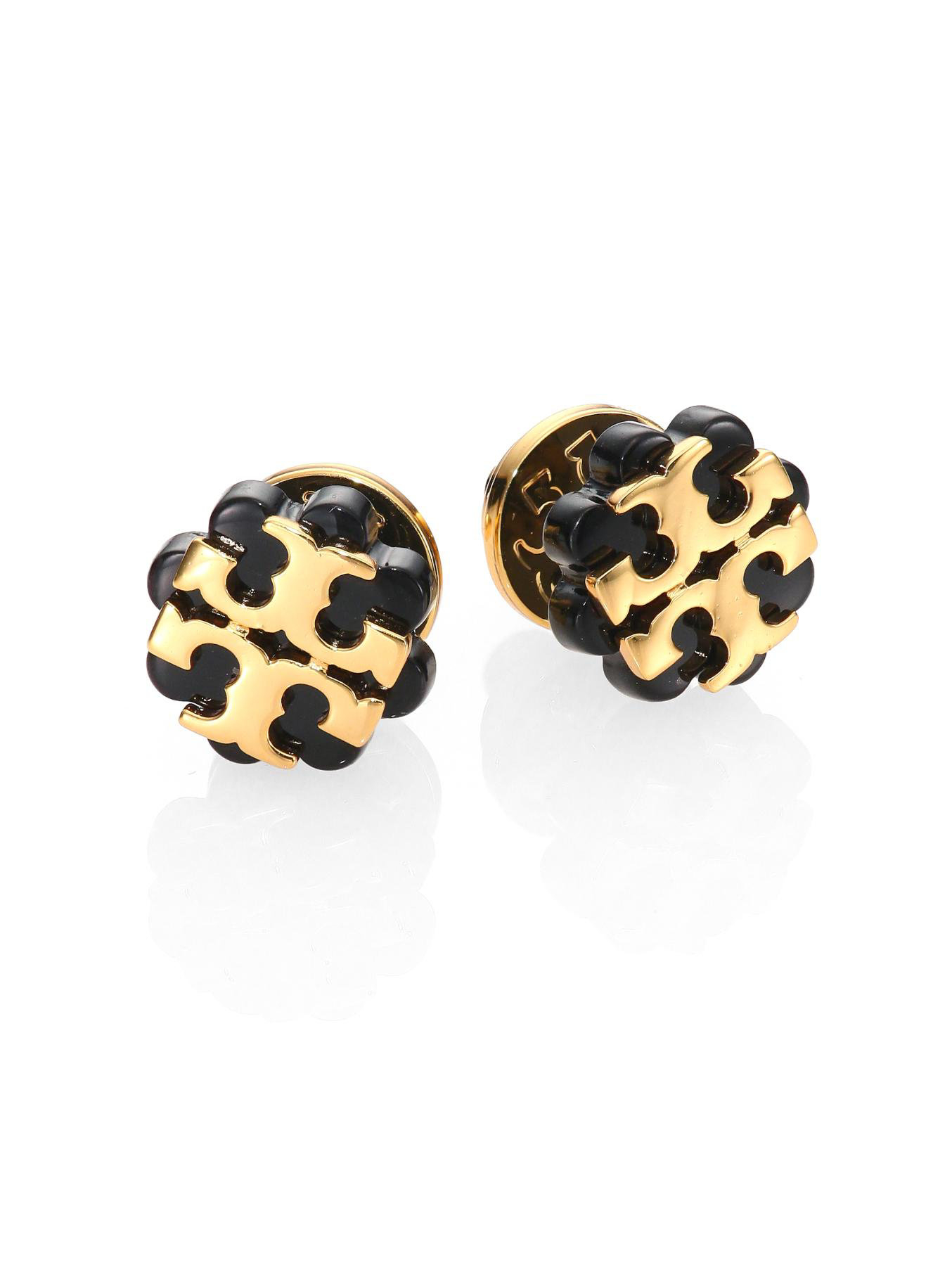 Tory Burch Earrings Black And Gold France, SAVE 46% -  